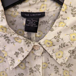 Vintage The Limited 100% Cotton Blouse - Medium/Large - Green Yellow Citrine